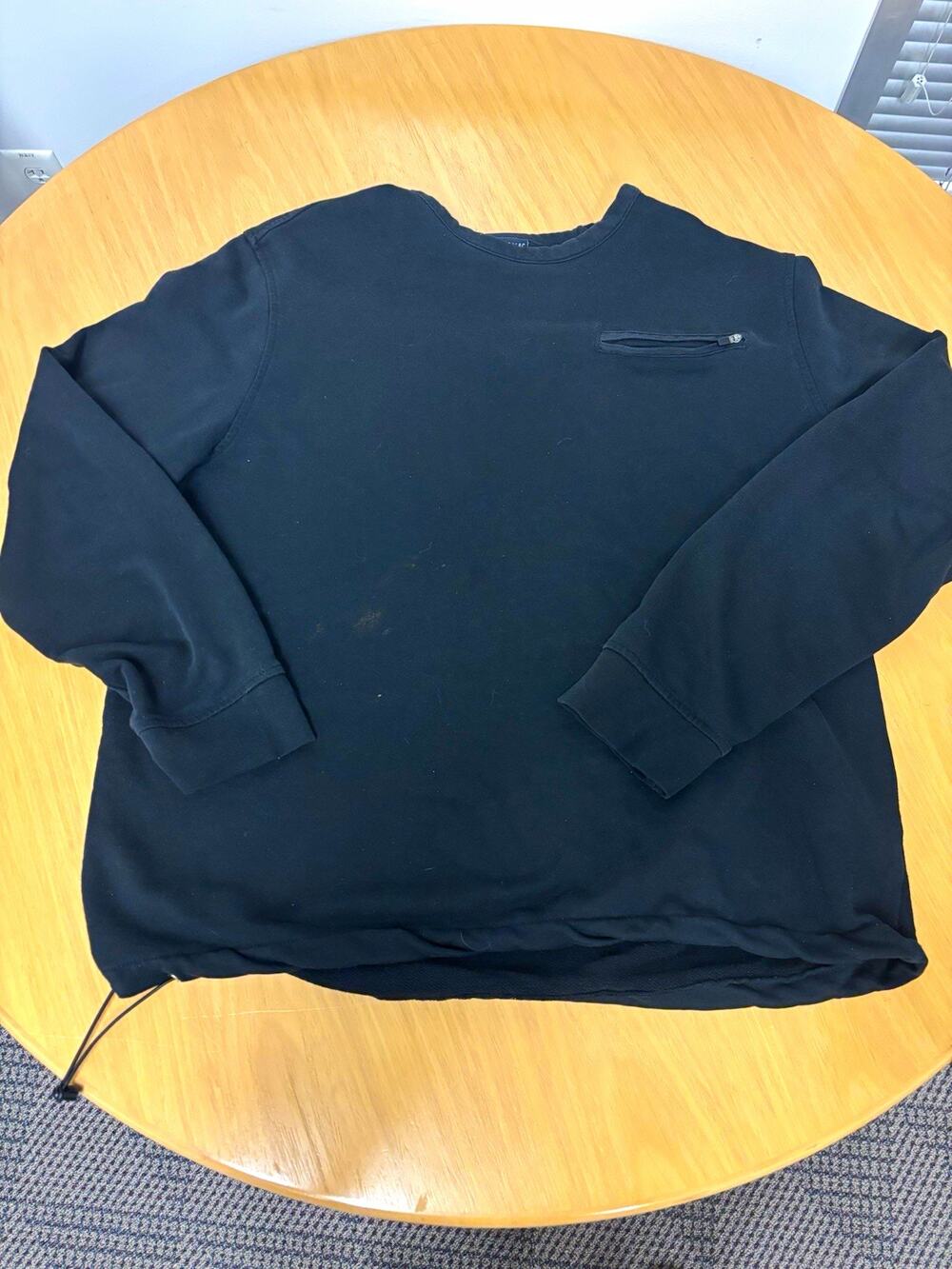 GRAND::AC Men's Black Crewneck Pullover Fleece Sweatshirt XXL Zip Accent
